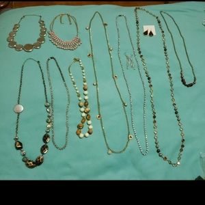 Lot of 9 necklaces and 2 pair of earrings